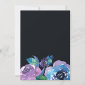 Invitation Elégant Moody Purple Aquarelle Florale Mariage (Dos)