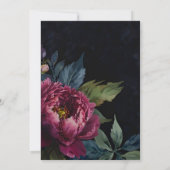 Invitation Élégant moody rose foncé Mariage floral (Dos)