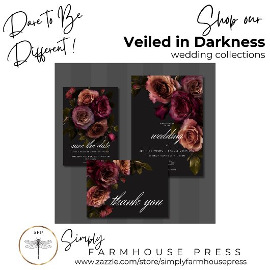 Invitation Elégant Moody Rust & Bourgogne Floral Deux Côtés