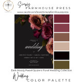 Invitation Elégant Moody Rust & Bourgogne Floral Deux Côtés