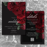 Élégant Moody Sang Roses Rouge Floral Deux Côtés