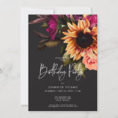 Invitation Élégant Moody Vibrant coucher de soleil Floral Ann (Devant)
