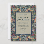 Invitation Elégant Morris fraise Theif Motif Mariage (Devant)