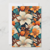 Invitation Élégant Motif à fleurs tropicales Mariage (Dos)