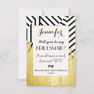 Invitation Élégant Motif de peinture or Faux Strokes & Stripe