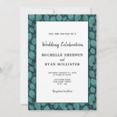 Invitation Élégant Motif feuille Turquoise Mariage botanique (Devant)