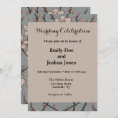 Invitation Élégant Motif Fleur rose Douce Fleur Fleur de Ceri (Devant / Derrière)