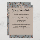 Invitation Élégant Motif Fleur rose Douce Fleur Fleur de Ceri (Devant / Derrière)