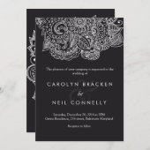 Invitation Élégant Motif Paisley Mariage floral (Devant / Derrière)