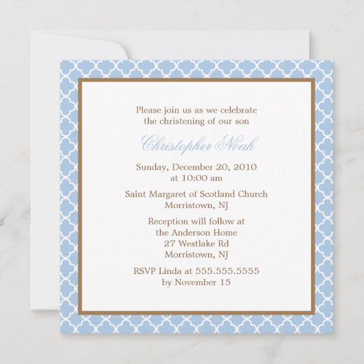 Invitation Élégant Motif Quatrefoil (Devant)