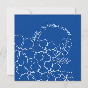 Invitation Élégant motif simple fleurs d'été