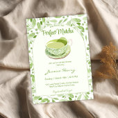 Invitation Elégant Motif vert parfait Matcha nuptiale douche