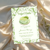 Invitation Elégant Motif vert parfait Matcha nuptiale douche