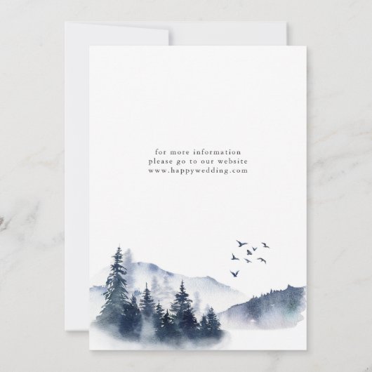 Invitation Elegant Mountain Forest ENGAGEMENT PARTI (Dos)