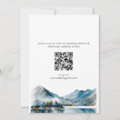 Invitation Elegant Mountain Forest Engagement Party Code QR (Dos)