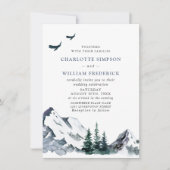 Invitation Elegant Mountain Forest Mariage Code QR (Devant)