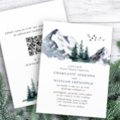 Invitation Elegant Mountain Forest Mariage Code QR