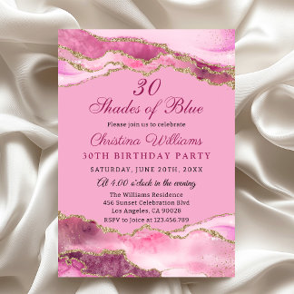 Invitation Elegant & Mpdern Shades of Pink Birthday Party