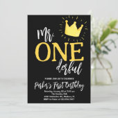 Invitation Élégant Mr Onederful Birthday Party (Debout devant)