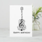 Invitation Elegant Music Note Birthday Greeting Card (Debout devant)