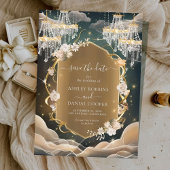 Invitation Elégant Mystique cristal Opulent Enregistrer La Da