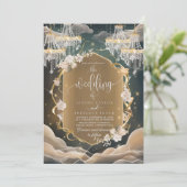 Invitation Elégant Mystique cristaux opulents et Mariage flor (Debout devant)