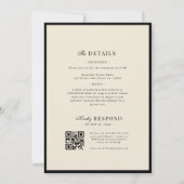 Invitation Elegant Names Ivory and Black Old Money Wedding (Dos)
