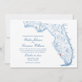 Invitation Élégant Naples Florida Map Mariage (Devant)