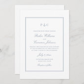 Invitation Elégant Nautique Dusty Blue Ancre Mariage (Devant / Derrière)