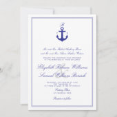 Invitation Elégant Nautique Nettoyer Monogramme Mariage Invit (Devant)