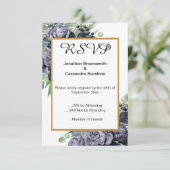 INVITATION ÉLÉGANT NAVY BLEU OR EUCALYPTUS ROSE RSVP (Debout devant)