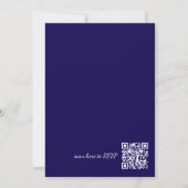Invitation Elegant Navy Blue Bachelor Party  QR Code (Dos)