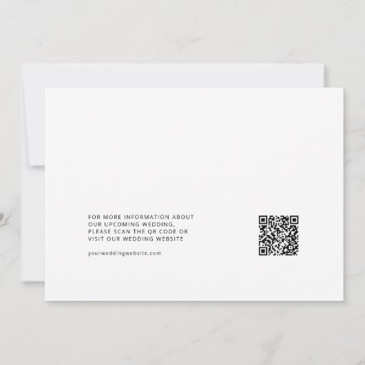 Invitation Elegant Navy Blue Boho Enregistrer la date QR Code (Dos)