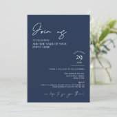 Invitation Elegant Navy Blue Corporate Event Minimalist (Debout devant)