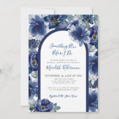 Invitation Elegant Navy Blue Floral Bridal Shower (Devant)