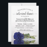 Invitation Elegant Navy Blue Rose Wedding Rehearsal Dinner<br><div class="desc">This gorgeous wedding rehearsal dinner invitation features an elegant design with a single navy blue colored rose reflecting in a pool with waves and ripples. There are times and locations for both the rehearsal and the dinner, so your bridal party will have all the information they need. The back is...</div>