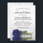 Invitation Elegant Navy Blue Rose Wedding Rehearsal Dinner<br><div class="desc">This gorgeous wedding rehearsal dinner invitation features an elegant design with a single navy blue colored rose reflecting in a pool with waves and ripples. There are times and locations for both the rehearsal and the dinner, so your bridal party will have all the information they need. The back is...</div>