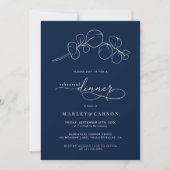 Invitation Elegant Navy Blue Wedding Rehearsal Dinner (Devant)