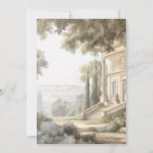 Invitation Élégant Néoclassique Vintage Scènes Mariage (Dos)