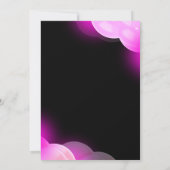 Invitation Elégant néon rose rétro noir Sweet 16e anniversair (Dos)