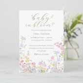 Invitation Elegant Neutral Baby in Bloom Baby Shower (Debout devant)