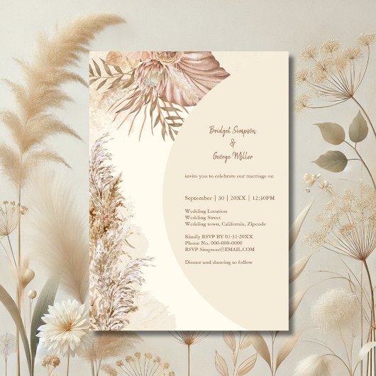 Invitation Elégant Neutral Mariage esthétique