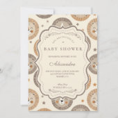 Invitation Elegant Neutral Safari Lion Baby Shower (Devant)