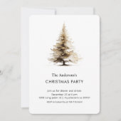 Invitation Elegant Neutral Watercolor Christmas Tree Party (Devant)