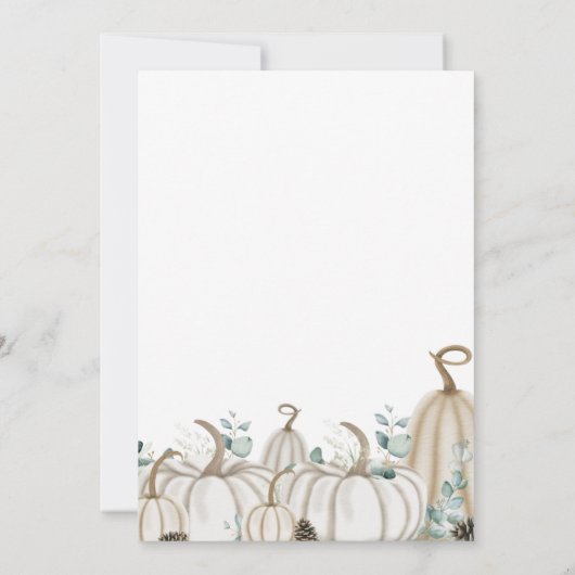 Invitation Elégant Neutre Automne Automne Thanksgiving Dîner (Dos)