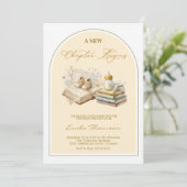 Invitation Elegant New Chapter Begins Baby shower (Debout devant)