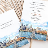 Invitation Elégant New York City Skyline Brooklyn Bridge