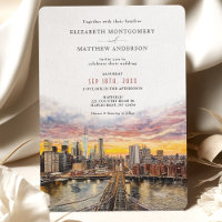 Elégant New York City Skyline Brooklyn Bridge