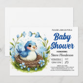 Invitation Elégant Nid Boy Baby shower Boy Boy (Devant / Derrière)