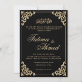 Invitation Élégant Nikah Black Mariage musulman islamique noi (Devant)